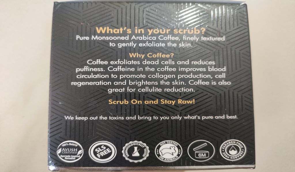 m-caffeine body scrub product cover