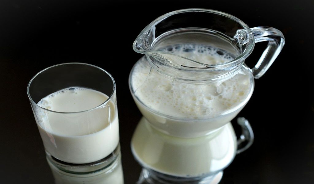 milk in glass jar