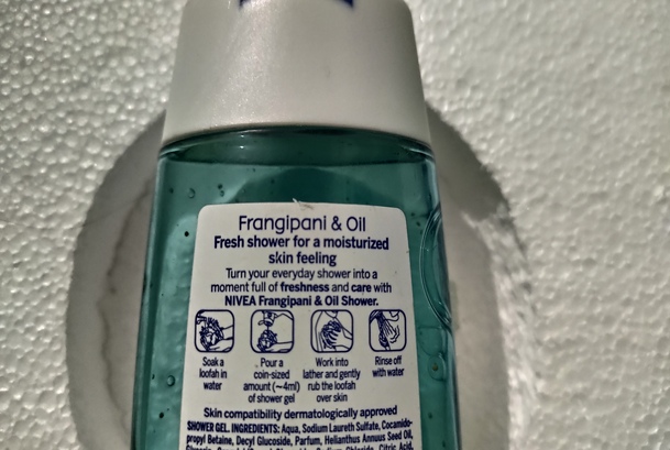 Nivea Frangipani & Oil shower gel Usage